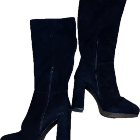 STEVE MADDEN MARCELLA TALL HEELED BLACK BOOTS - Picture 6 of 10